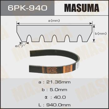 MASUMA 6PK-940 - Поликлиновой ремень www.autospares.lv