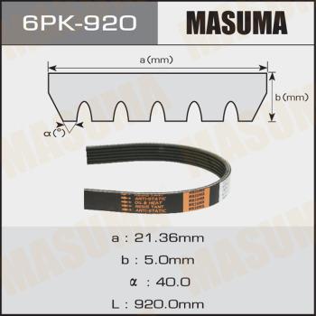 MASUMA 6PK-920 - V-Ribbed Belt www.autospares.lv