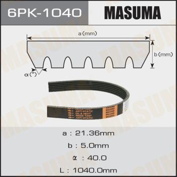 MASUMA 6PK1040 - Ķīļrievu siksna autospares.lv