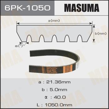 MASUMA 6PK1050 - Поликлиновой ремень www.autospares.lv