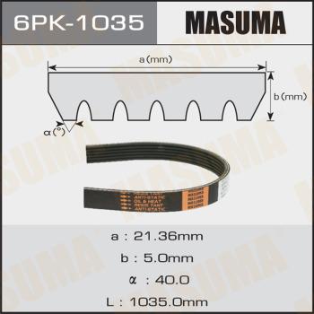 MASUMA 6PK1035 - Поликлиновой ремень www.autospares.lv