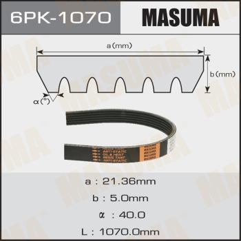 MASUMA 6PK1070 - Поликлиновой ремень www.autospares.lv