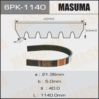 MASUMA 6PK1140 - V-Ribbed Belt www.autospares.lv