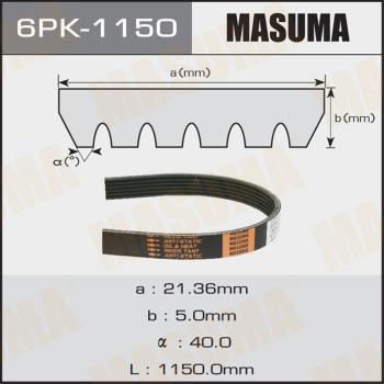 MASUMA 6PK-1150 - V-Ribbed Belt www.autospares.lv