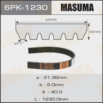 MASUMA 6PK1230 - Поликлиновой ремень www.autospares.lv