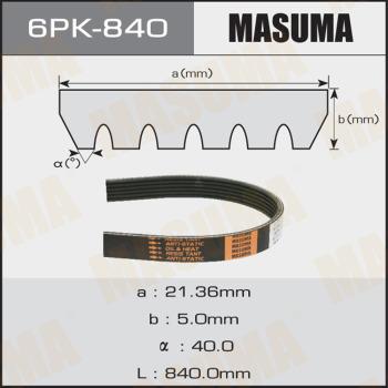 MASUMA 6PK-840 - Поликлиновой ремень www.autospares.lv