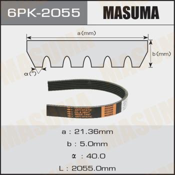 MASUMA 6PK-2055 - Поликлиновой ремень www.autospares.lv