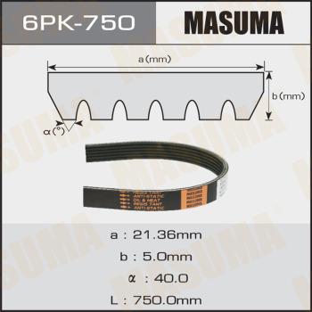 MASUMA 6PK-750 - Ķīļrievu siksna www.autospares.lv