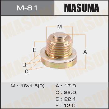 MASUMA M-81 - Korķis, Eļļas vācele www.autospares.lv