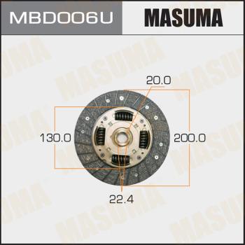 MASUMA MBD006U - Диск сцепления, фрикцион www.autospares.lv