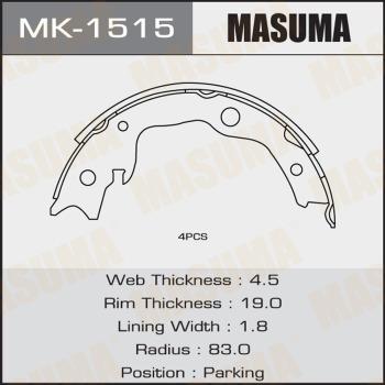 MASUMA MK-1515 - Комплект тормозных колодок, барабанные www.autospares.lv