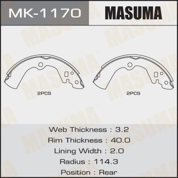 MASUMA MK-1170 - Bremžu loku komplekts autospares.lv