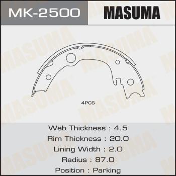 MASUMA MK-2500 - Brake Shoe Set www.autospares.lv