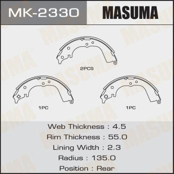 MASUMA MK-2330 - Brake Shoe Set www.autospares.lv