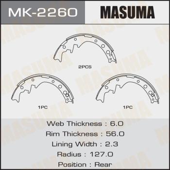 MASUMA MK-2260 - Brake Shoe Set www.autospares.lv