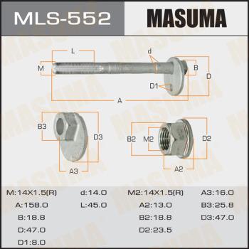 MASUMA MLS-552 - Riteņu sagāzuma regulēšanas skrūve www.autospares.lv