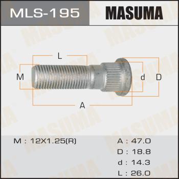 MASUMA MLS195 - Шпилька ступицы колеса www.autospares.lv