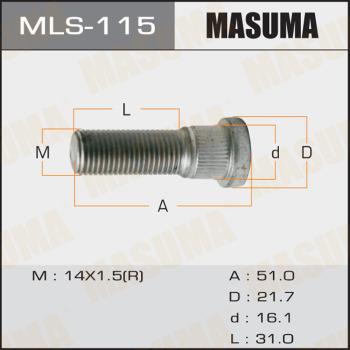 MASUMA MLS-115 - Riteņa stiprināšanas skrūve www.autospares.lv