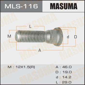 MASUMA MLS-116 - Riteņa stiprināšanas skrūve www.autospares.lv