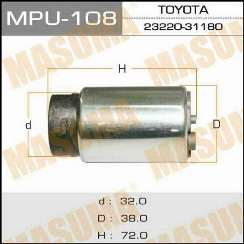 MASUMA MPU-108 - Degvielas sūknis autospares.lv