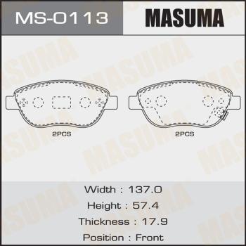 MASUMA MS-0113 - Комплект тормозных колодок, барабанные www.autospares.lv