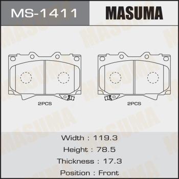 MASUMA MS-1411 - Brake Shoe Set www.autospares.lv