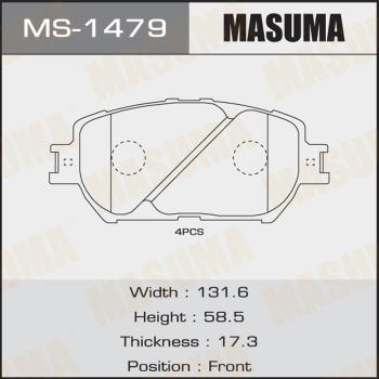 MASUMA MS-1479 - Комплект тормозных колодок, барабанные www.autospares.lv