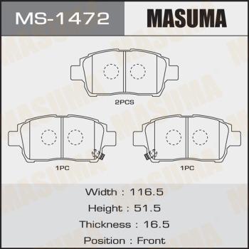 MASUMA MS-1472 - Bremžu loku komplekts autospares.lv