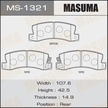 MASUMA MS-1321 - Комплект тормозных колодок, барабанные www.autospares.lv