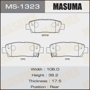 MASUMA MS-1323 - Комплект тормозных колодок, барабанные www.autospares.lv