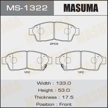 MASUMA MS-1322 - Brake Shoe Set www.autospares.lv