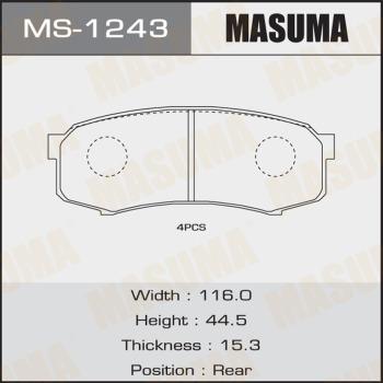 MASUMA MS-1243 - Brake Shoe Set www.autospares.lv