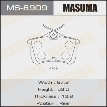 MASUMA MS-8909 - Brake Shoe Set www.autospares.lv