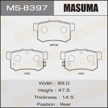 MASUMA MS-8397 - Комплект тормозных колодок, барабанные www.autospares.lv