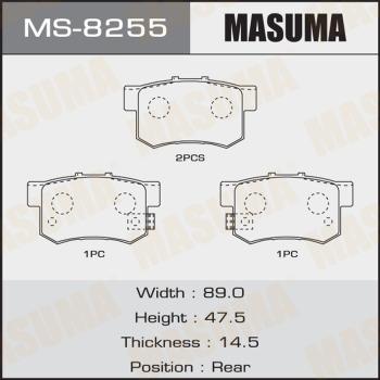 MASUMA MS-8255 - Комплект тормозных колодок, барабанные www.autospares.lv