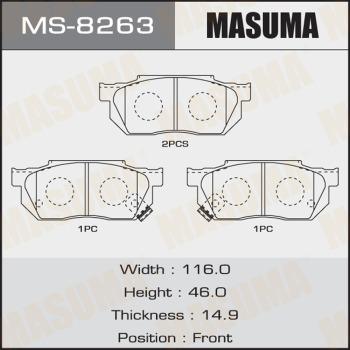 MASUMA MS-8263 - Комплект тормозных колодок, барабанные www.autospares.lv