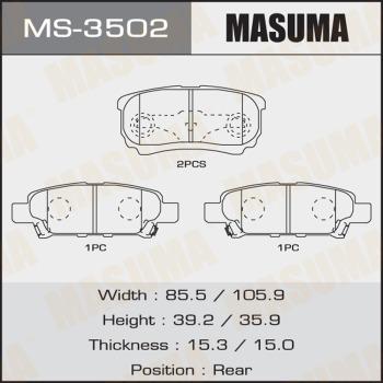 MASUMA MS-3502 - Bremžu loku komplekts www.autospares.lv