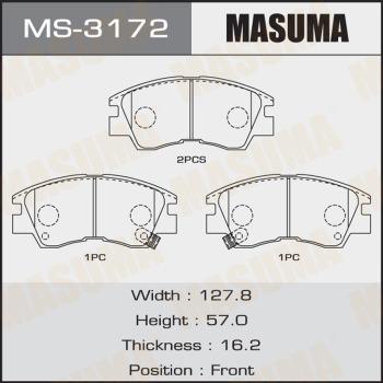 MASUMA MS-3172 - Комплект тормозных колодок, барабанные www.autospares.lv