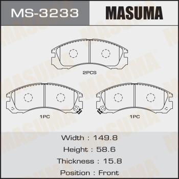 MASUMA MS-3233 - Комплект тормозных колодок, барабанные www.autospares.lv