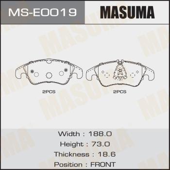 MASUMA MS-E0019 - Комплект тормозных колодок, барабанные www.autospares.lv