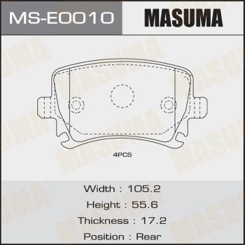 MASUMA MS-E0010 - Комплект тормозных колодок, барабанные www.autospares.lv