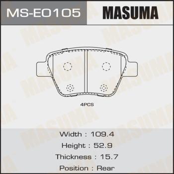 MASUMA MS-E0105 - Комплект тормозных колодок, барабанные www.autospares.lv