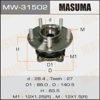 MASUMA MW-31502 - Wheel Hub www.autospares.lv