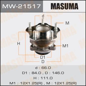 MASUMA MW-21517 - Ступица колеса, поворотный кулак www.autospares.lv