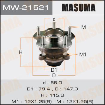 MASUMA MW-21521 - Ступица колеса, поворотный кулак www.autospares.lv