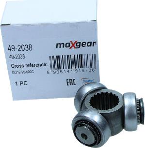 Maxgear 49-2038 - 'Tripod' šarnīrs, Piedziņas vārpsta www.autospares.lv