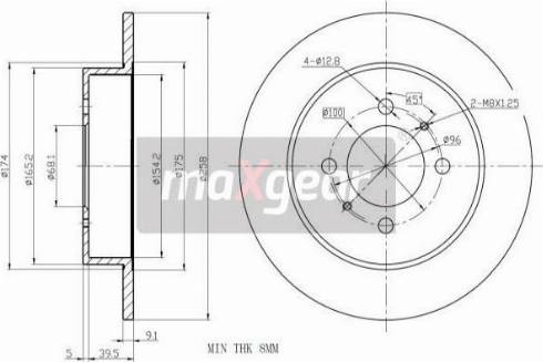 Maxgear 19-0956MAX - Bremžu diski www.autospares.lv