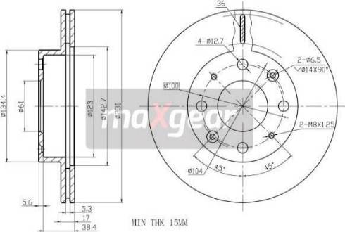 Maxgear 19-0926 - Bremžu diski www.autospares.lv