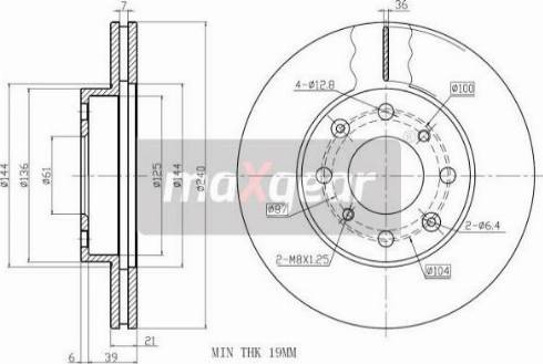 Maxgear 19-0928MAX - Bremžu diski www.autospares.lv