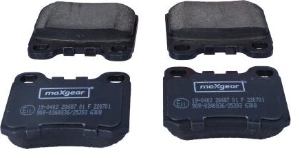 Maxgear 19-0402 - Bremžu uzliku kompl., Disku bremzes www.autospares.lv